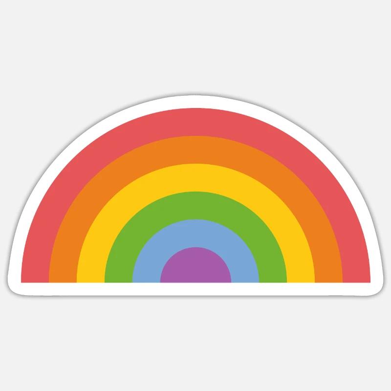 Regenbogen - Sticker Größe S (10 x 10 cm) - Mattweiß
