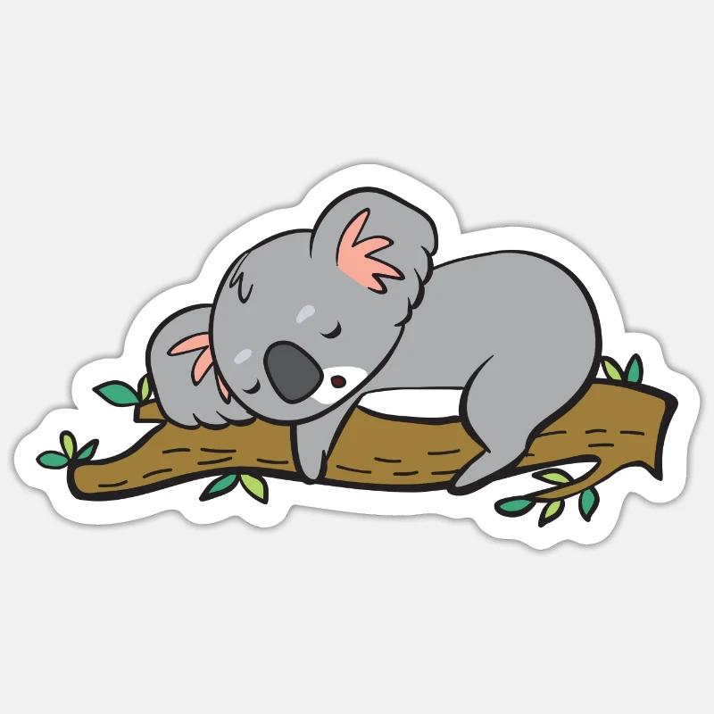Ein süsser Koala schläft. Sticker Größe S (10 x 10 cm)