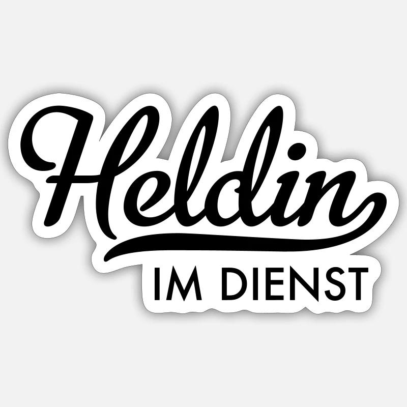Heldin im Dienst - Sticker Größe S (10 x 10 cm) - Mattweiß