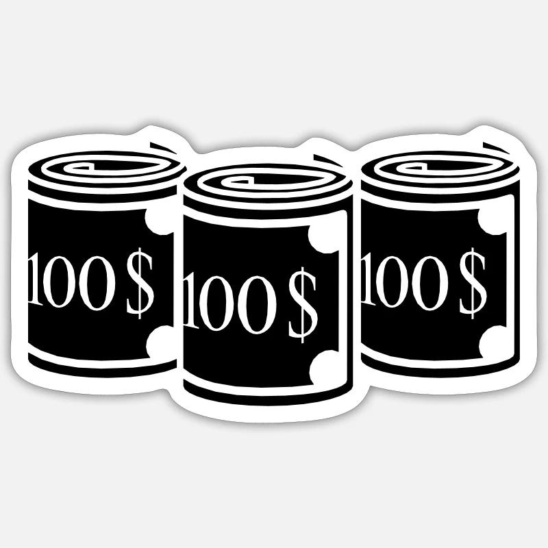 Three hundred dollars - Sticker size S (10 x 10 cm) - white matte