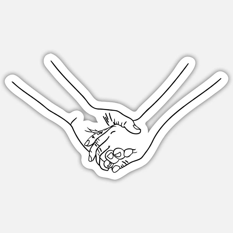 hold hands Sticker size S (10 x 10 cm)