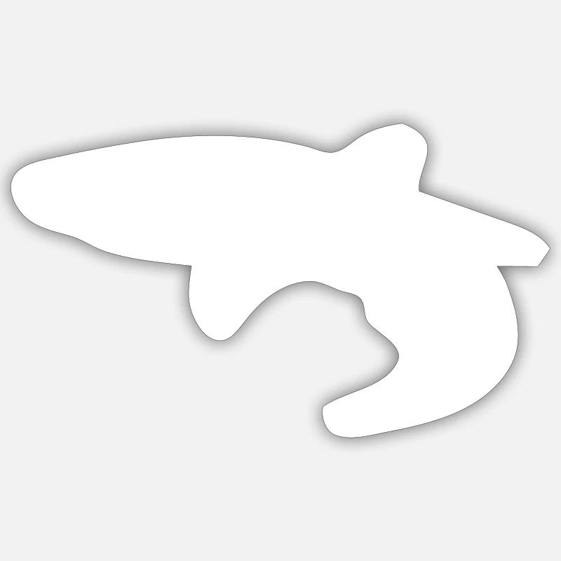 Hai - Vector Geometrie Design - Sticker Größe S (10 x 10 cm) - Mattweiß
