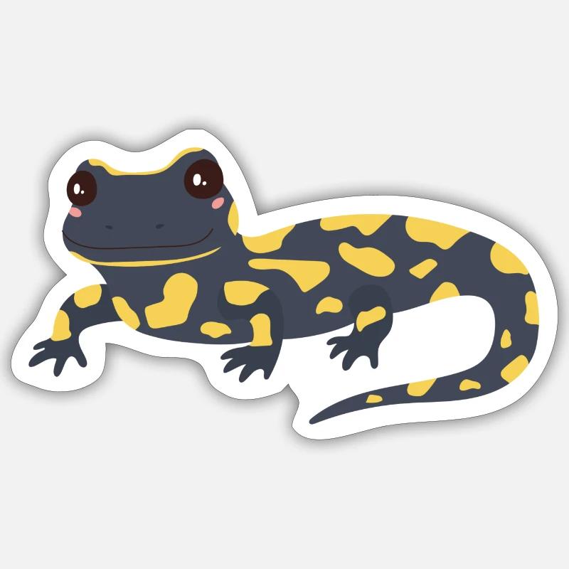 salamandre - Sticker taille S (10 x 10 cm) - blanc mat