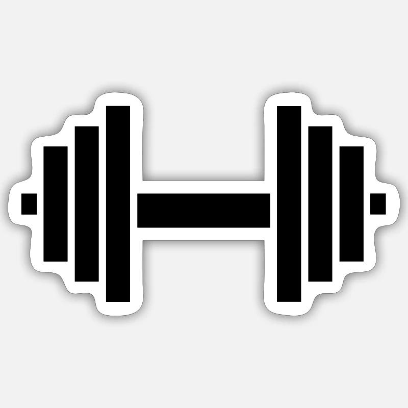 dumbbell - Sticker size S (10 x 10 cm) - white matte