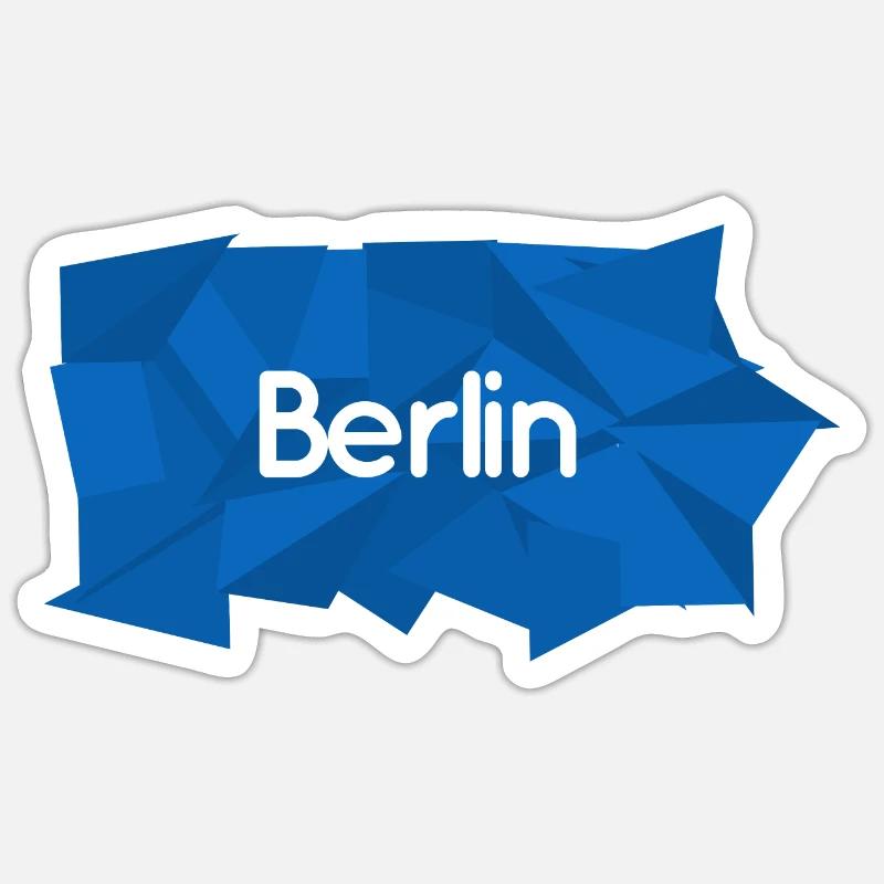 Bleu Berlin / blanc Sticker taille S (10 x 10 cm)