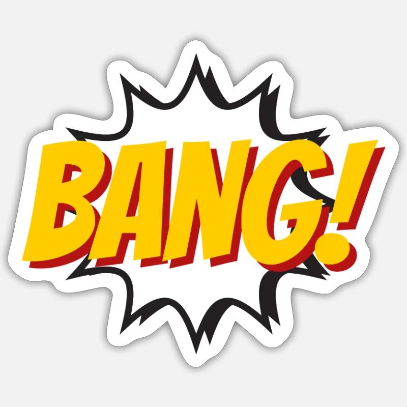- Bang. t Shirt bang comic comic comics comics Sticker Größe S (10 x 10 cm)