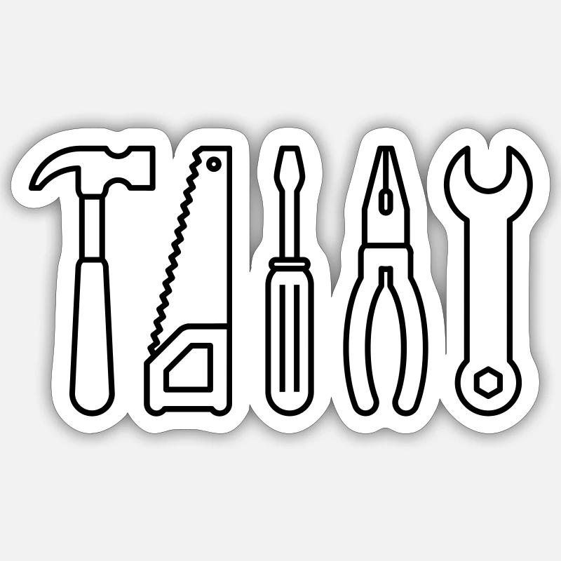 Outils - Sticker taille S (10 x 10 cm) - blanc mat