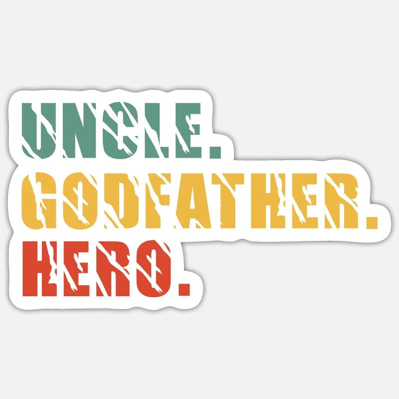 Onkel Pate Held - Sticker Größe S (10 x 10 cm) - Mattweiß