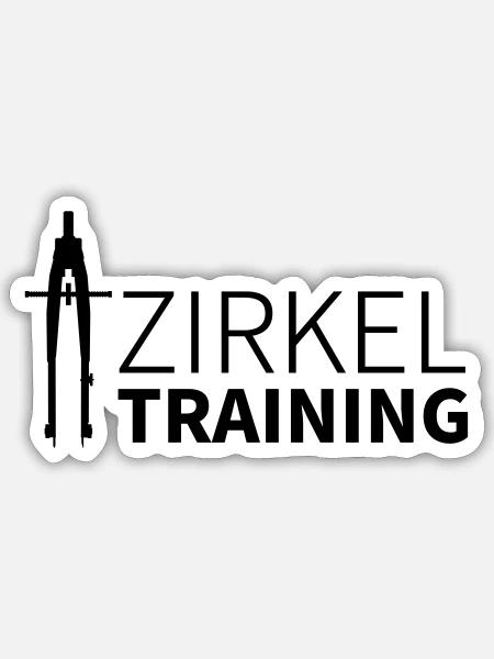 Zirkel Training mit Vector Farbe frei wählbar - Sticker Größe S (10 x 10 cm) - Mattweiß