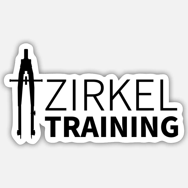 Zirkel Training mit Vector Farbe frei wählbar - Sticker Größe S (10 x 10 cm) - Mattweiß