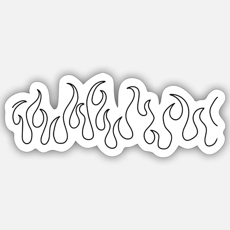 flammes blanches - Sticker taille S (10 x 10 cm) - blanc mat