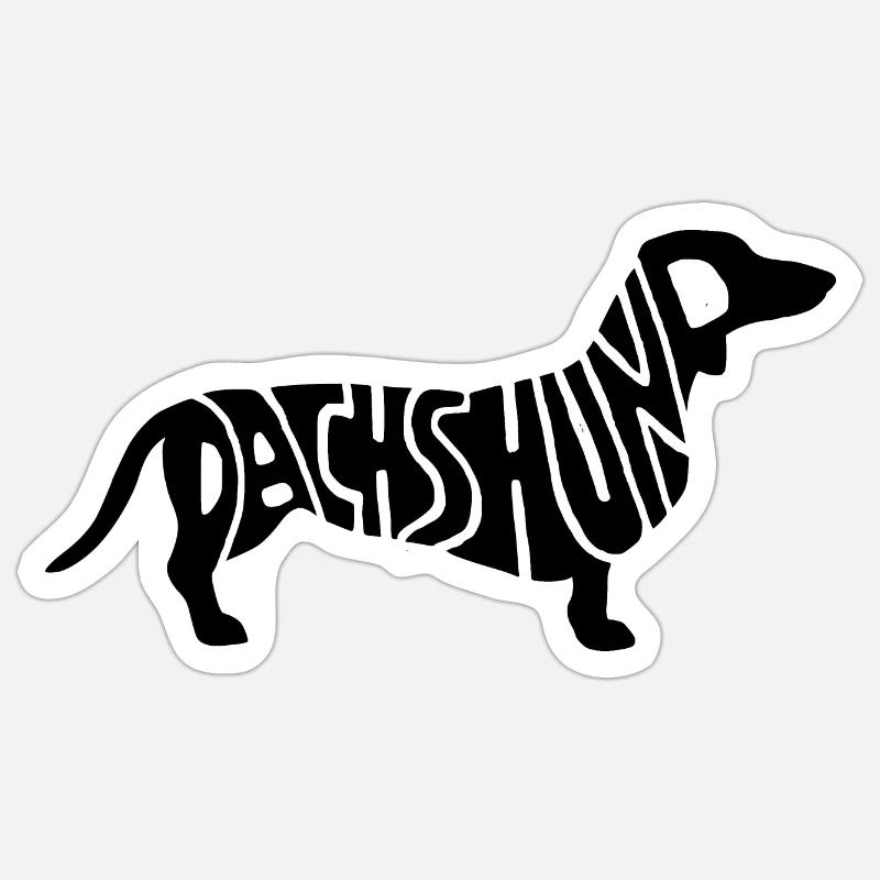 Teckel - Sticker taille S (10 x 10 cm) - blanc mat