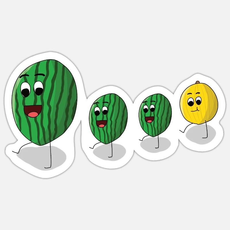 Melons - Sticker size S (10 x 10 cm) - white matte