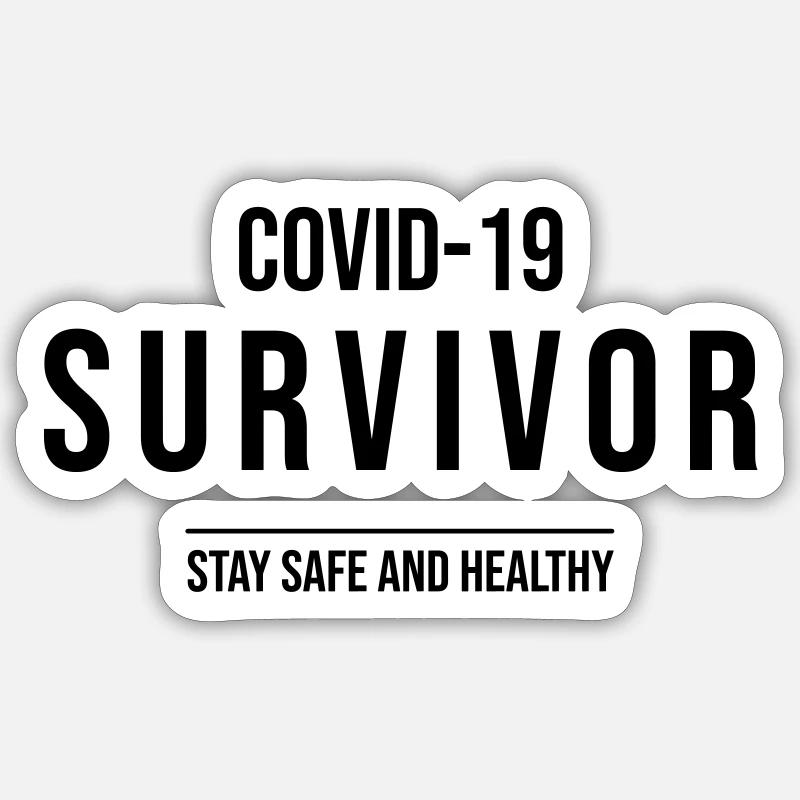 COVID-19 Survivor - Sticker taille S (10 x 10 cm) - blanc mat