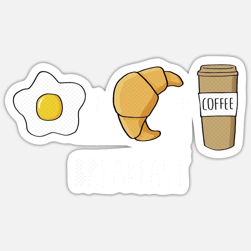Petit déjeuner - Sticker taille S (10 x 10 cm) - blanc mat
