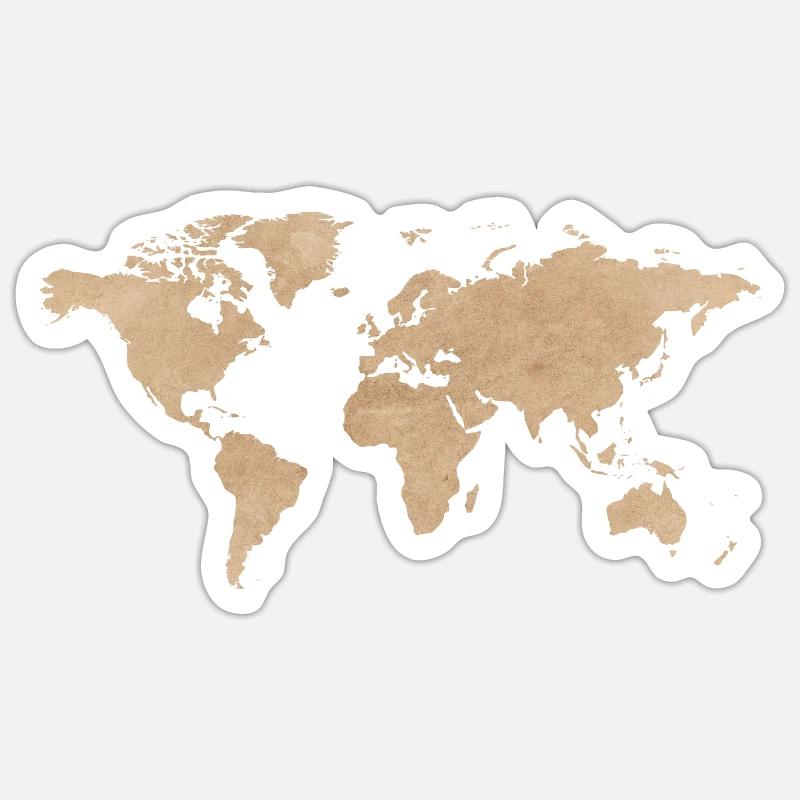 World map - Sticker size S (10 x 10 cm) - white matte