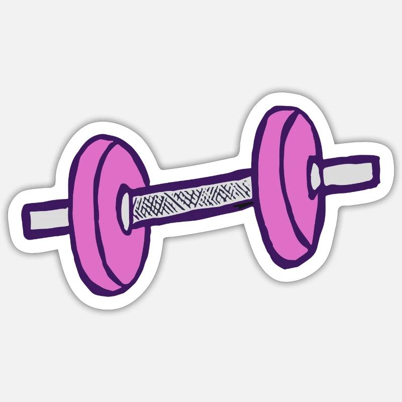 Poids haltères - Sticker taille S (10 x 10 cm) - blanc mat