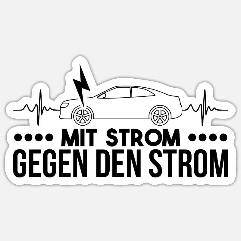 E-Auto Geschenk - Sticker Größe S (10 x 10 cm) - Mattweiß