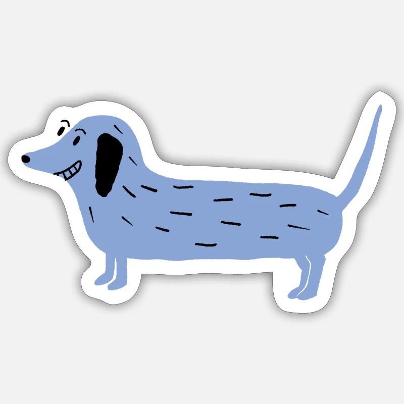 mimifaktur Dackel - Sticker Größe S (10 x 10 cm) - Mattweiß