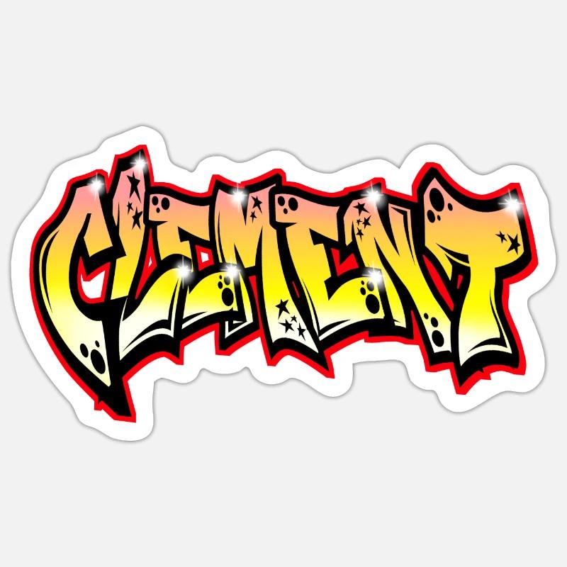 Graffiti Name Clement Sticker taille S (10 x 10 cm)
