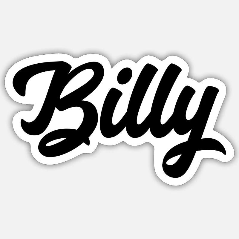 Billy benutzerdefinierte Text Geburtstagsname - Sticker Größe S (10 x 10 cm) - Mattweiß