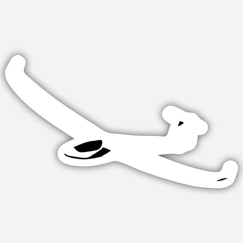 js1 Glider Glider Glider Pilot Pilot - Sticker size S (10 x 10 cm) - white matte