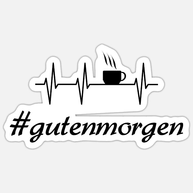 Kaffee - Sticker Größe S (10 x 10 cm) - Mattweiß
