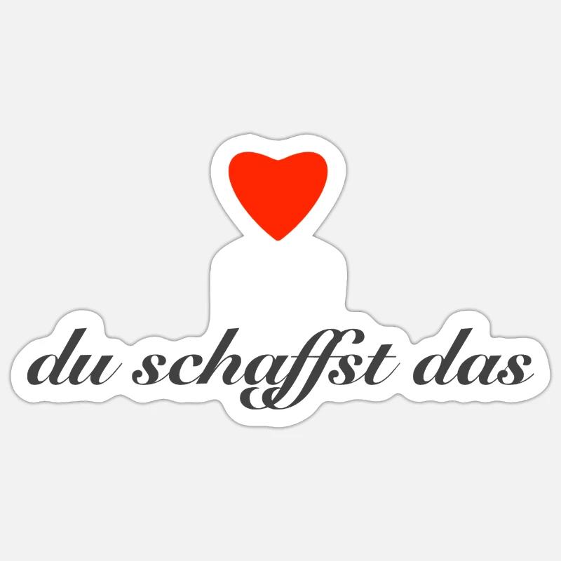 du schaffst das - Sticker Größe S (10 x 10 cm) - Mattweiß