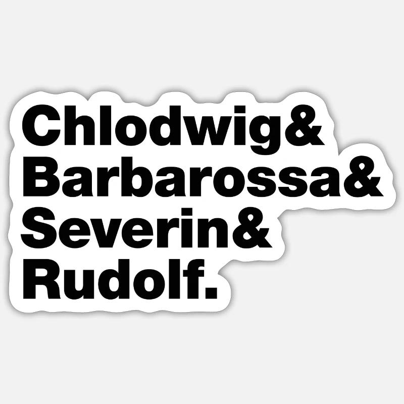 Fab Four: Köln Veedel Barbarossaplatz - Sticker Größe S (10 x 10 cm) - Mattweiß