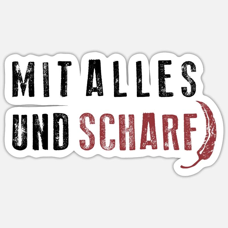 UND SCHARF - Sticker Größe S (10 x 10 cm) - Mattweiß