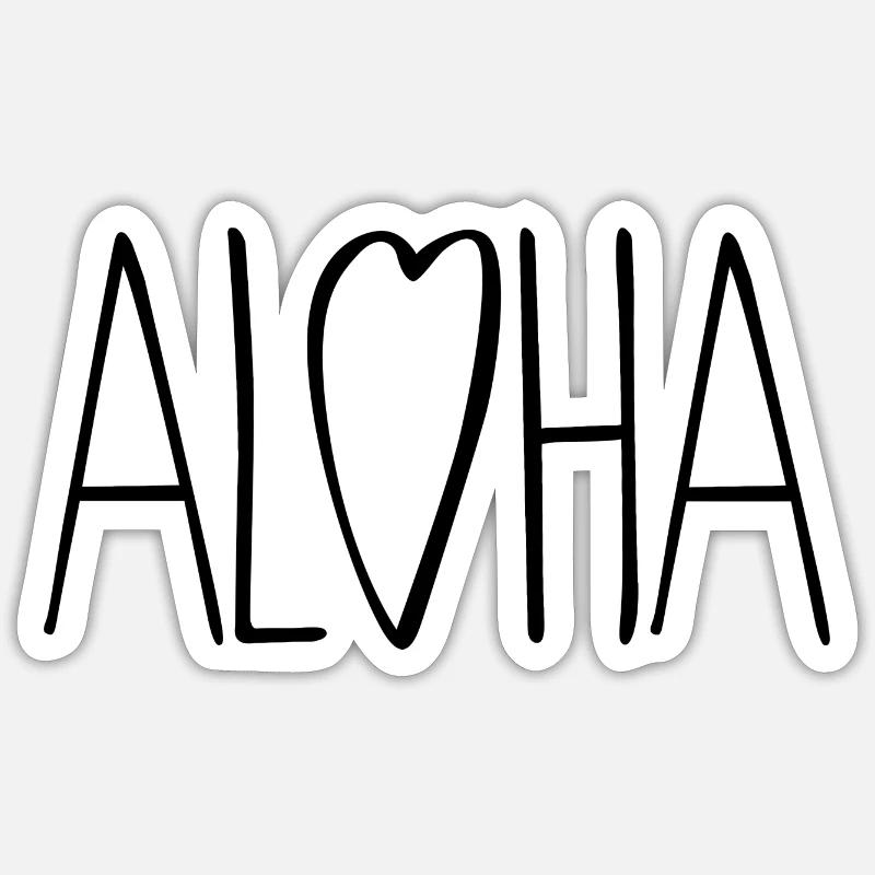 Amour Aloha Sticker taille S (10 x 10 cm)