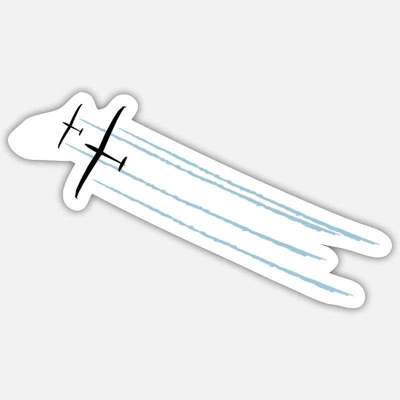 Planeur Planeur Planeur Pilote - Sticker taille S (10 x 10 cm) - blanc mat