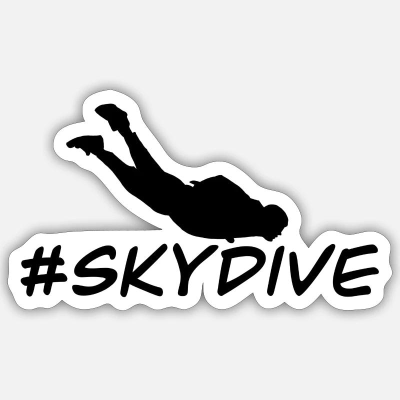 #skydive - Sticker taille S (10 x 10 cm) - blanc mat