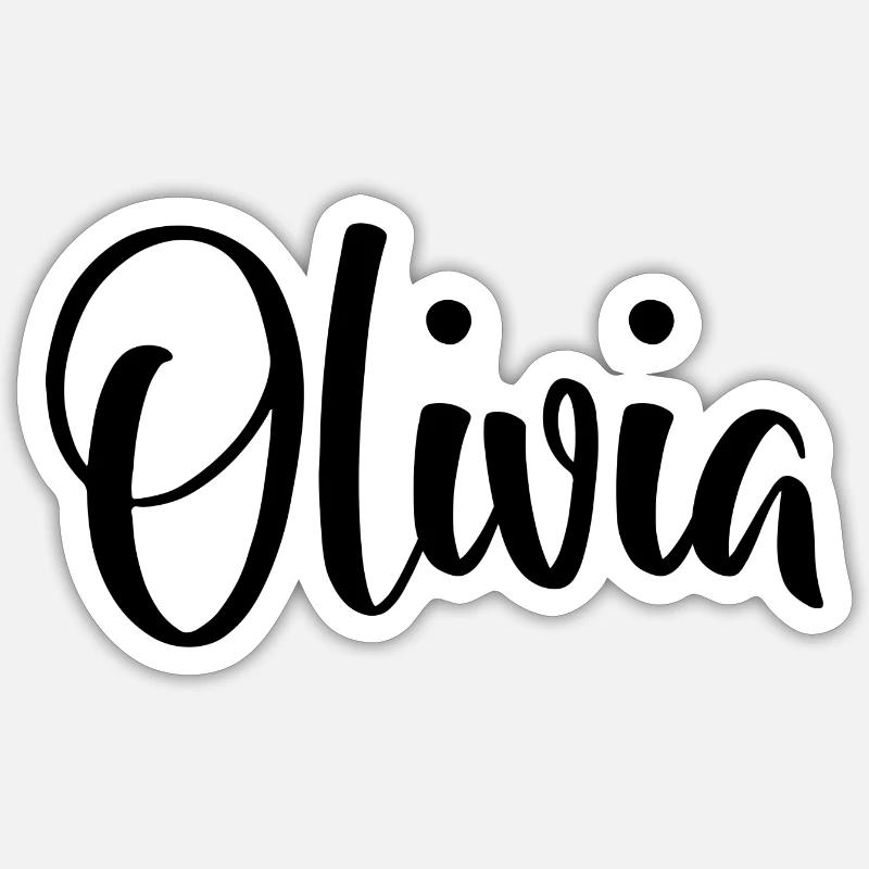 Nom - Olivia - Sticker taille S (10 x 10 cm) - blanc mat