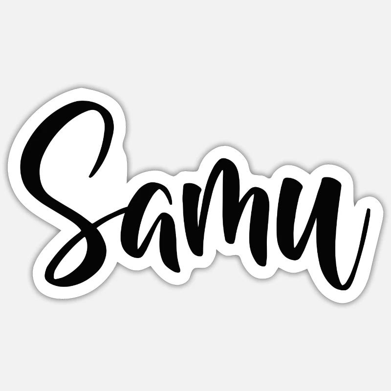 Samu - Sticker Größe S (10 x 10 cm) - Mattweiß