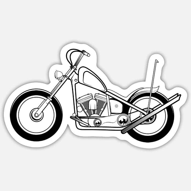 Chopper Motorcycle - Sticker size S (10 x 10 cm) - white matte