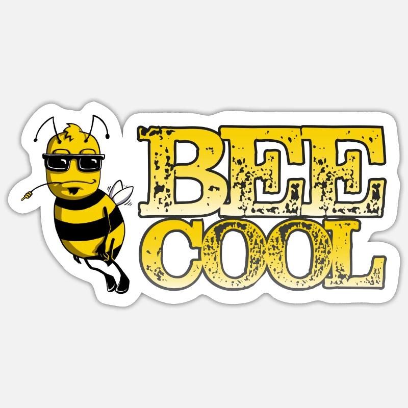 Bee Cool - Sticker taille S (10 x 10 cm) - blanc mat
