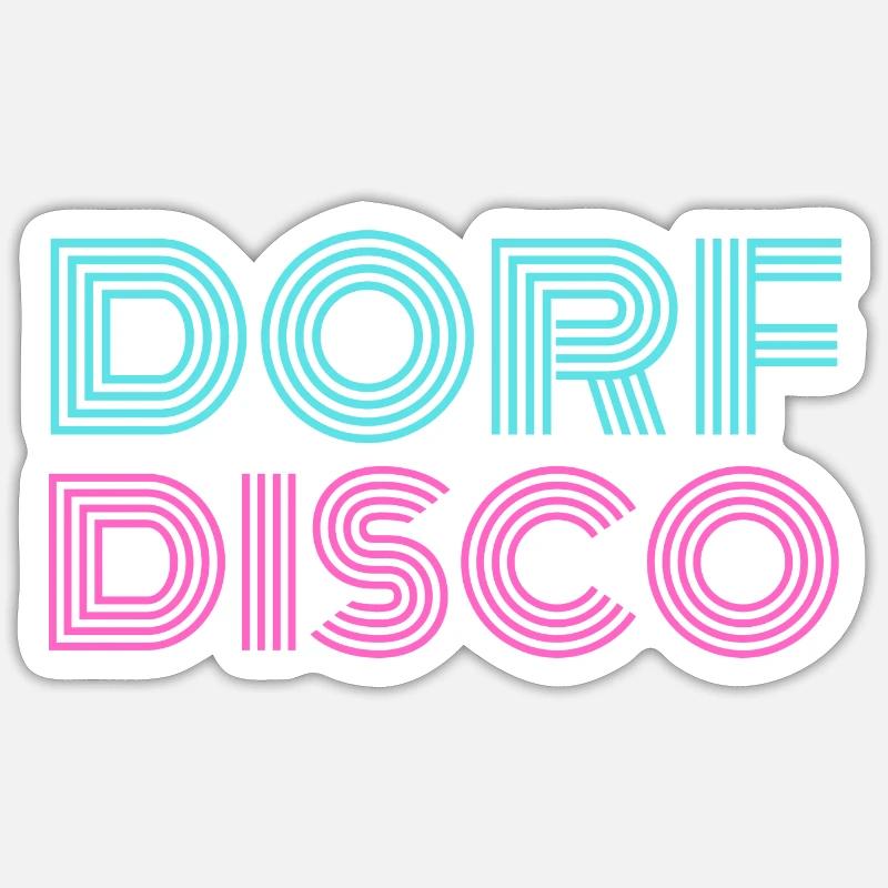 Dorf Disco Legenden Ackerparty Sticker Größe S (10 x 10 cm)
