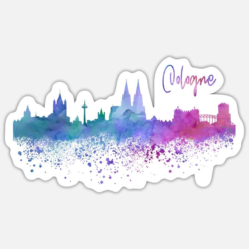 Cologne - Sticker taille S (10 x 10 cm) - blanc mat