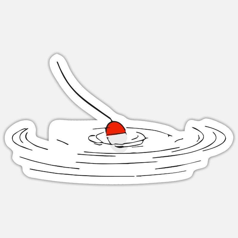 angling - Sticker size S (10 x 10 cm) - white matte