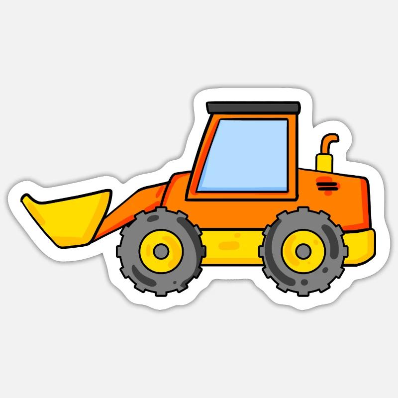 Bagger - Sticker Größe S (10 x 10 cm) - Mattweiß