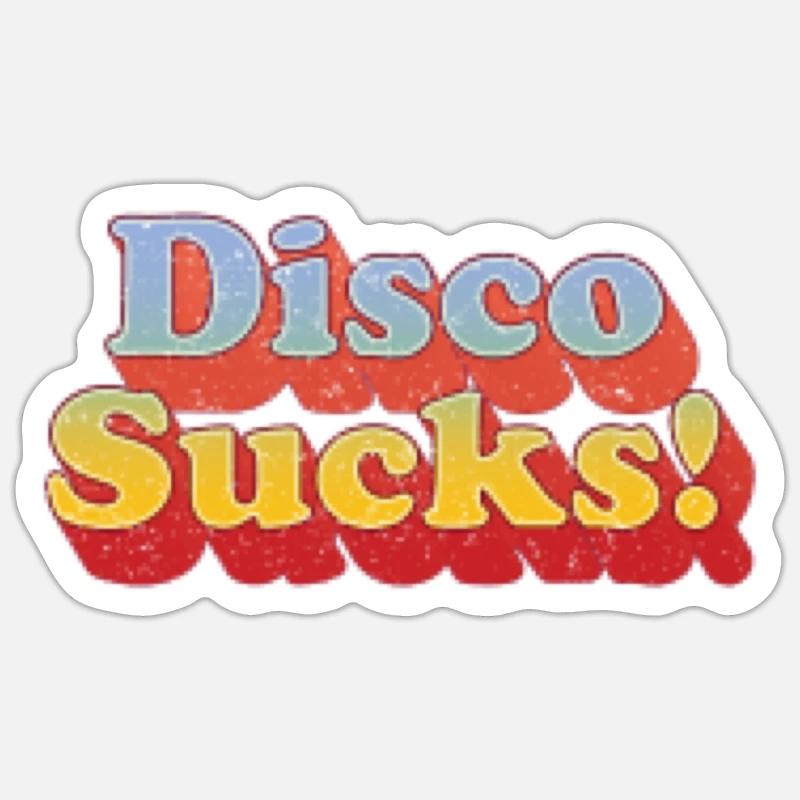 disco suce rétro - Sticker taille S (10 x 10 cm) - blanc mat