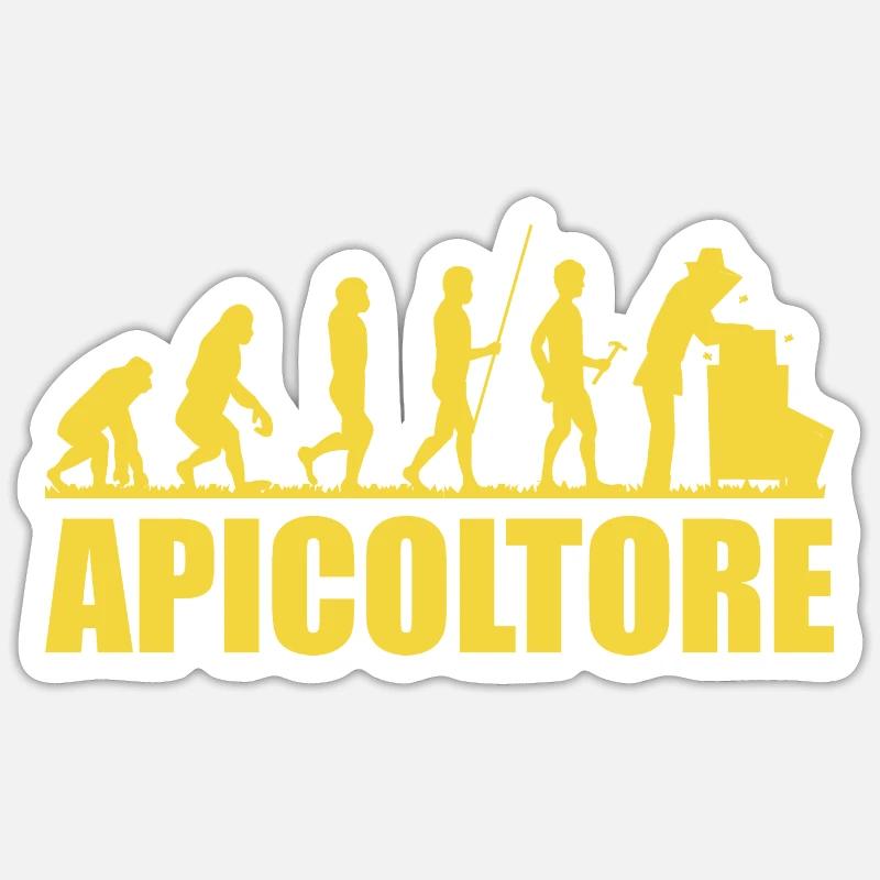Imker Evolution Bienen Imkerei Honigbiene - Sticker Größe S (10 x 10 cm) - Mattweiß