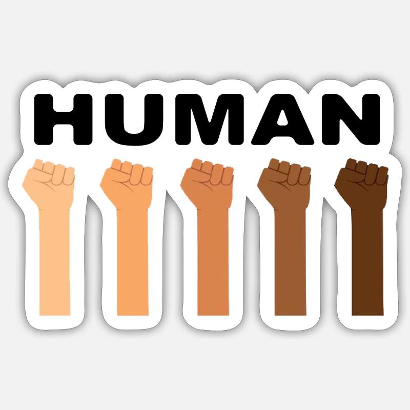 humane - Sticker size S (10 x 10 cm) - white matte