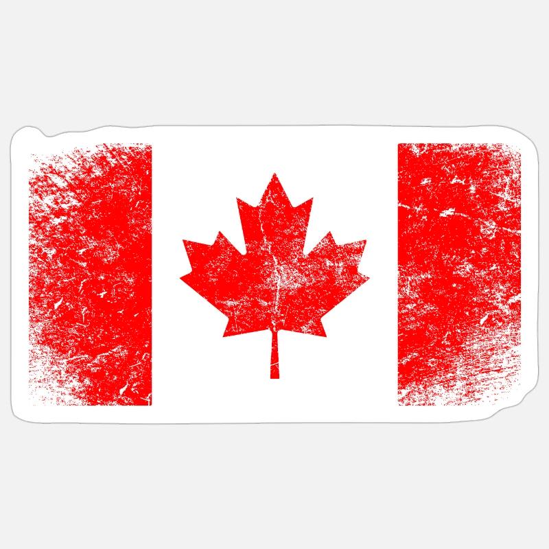 Canada Flag Maple Leaf Vintage Sticker size S (10 x 10 cm)