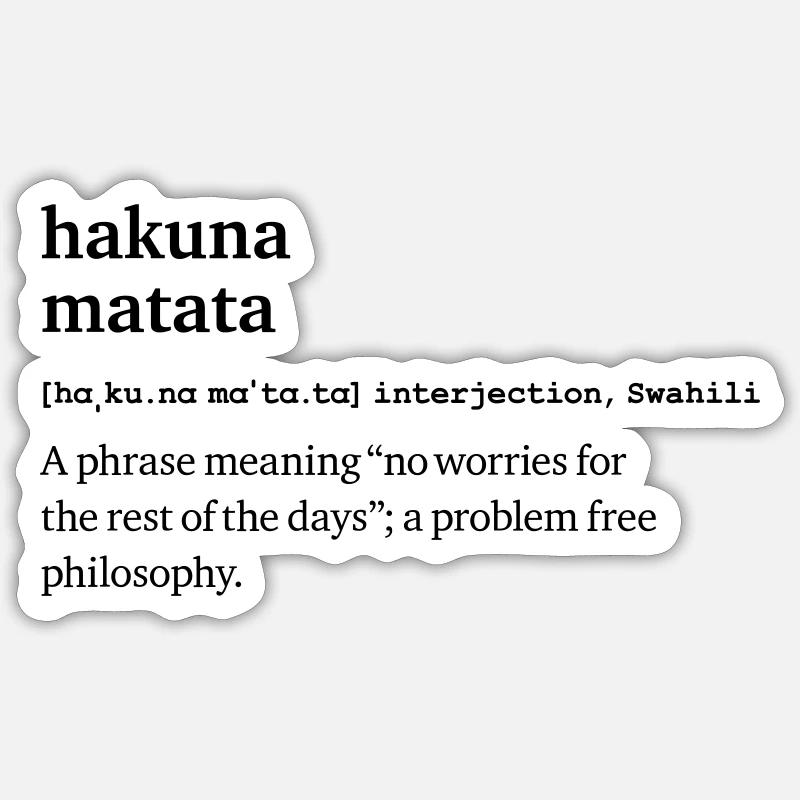HakunaMatata - Dictionary Sticker Größe S (10 x 10 cm)