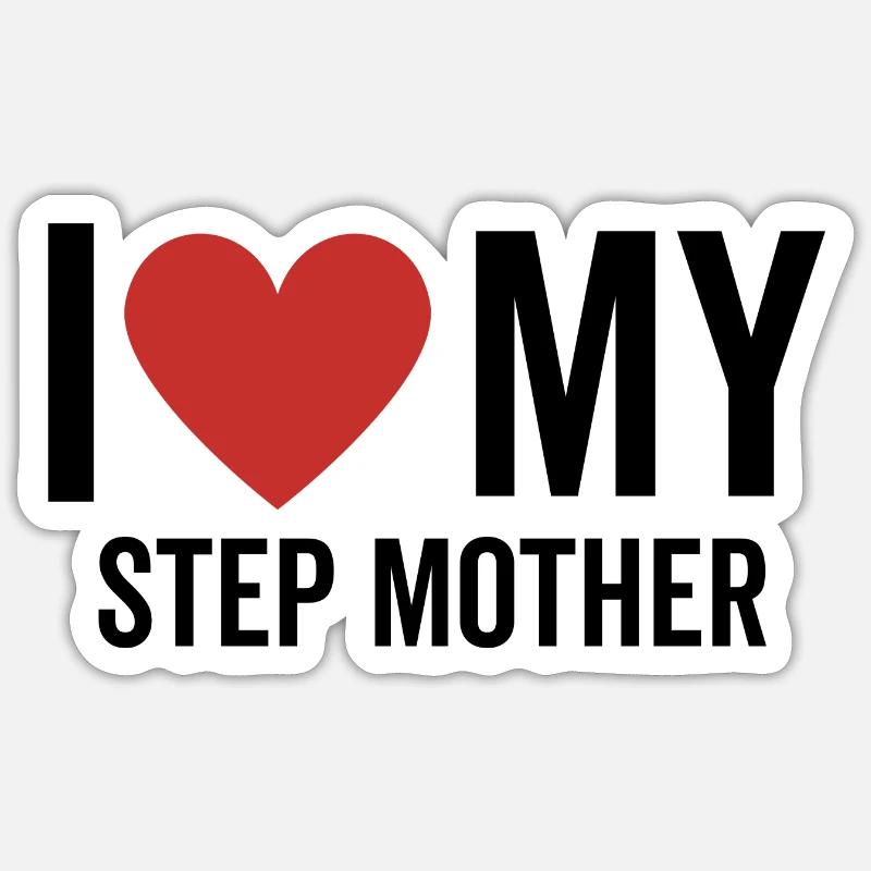 J’aime ma belle-mère - Sticker taille S (10 x 10 cm) - blanc mat
