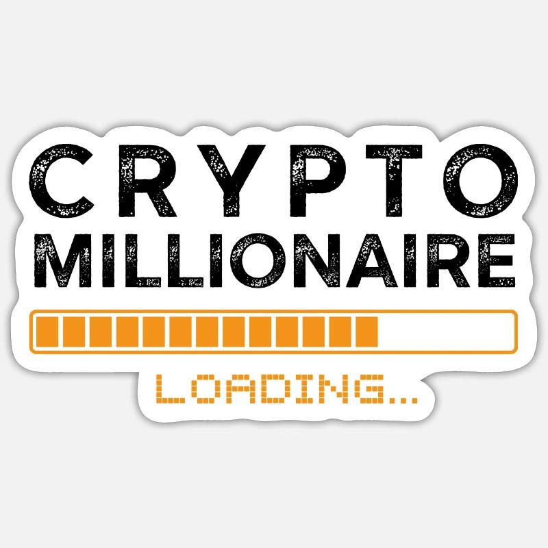 Bitcoin Crypto Millionaire Loading - Sticker size S (10 x 10 cm) - white matte