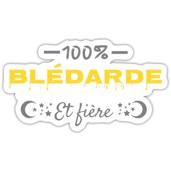 100% blédarde. - Sticker taille S (10 x 10 cm) - blanc mat - Devant