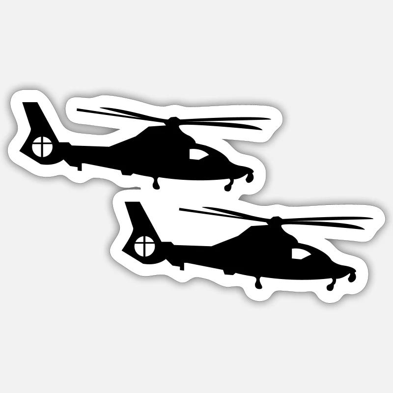 hubschrauber - Sticker Größe S (10 x 10 cm) - Mattweiß